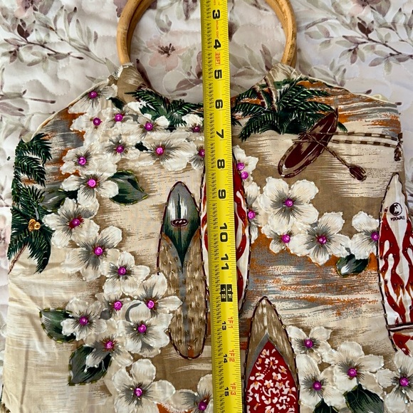 Vintage Baik Baik Honolulu hula purses/bags with bamboo handles Hawaiian Designs - Picture 11 of 14